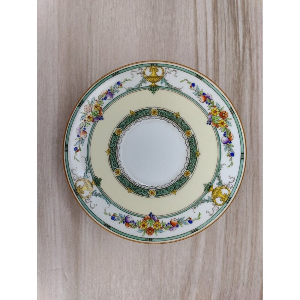 Mintons Helena Dark Green Footed Cup And Saucer England Bone China - Picture 8 of 12